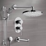 Remer TSR49 Tub and Shower Faucet Set with Handheld and Rain Shower Head